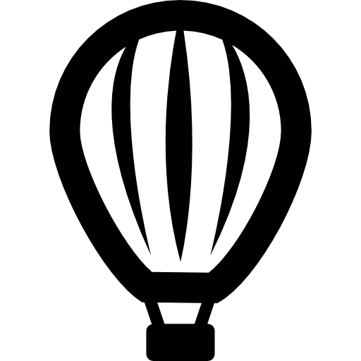 Striped hot air balloon  icon