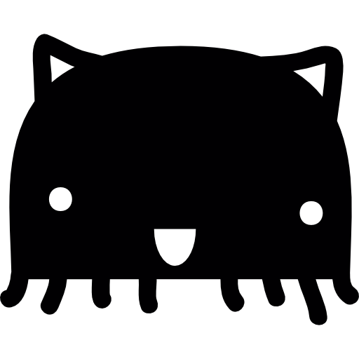 mostro di testa di gatto con tentacoli  icona