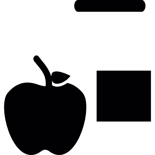Яблоко и квадрат  иконка