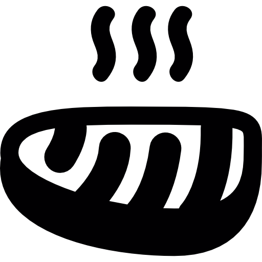 pan caliente con humo  icono