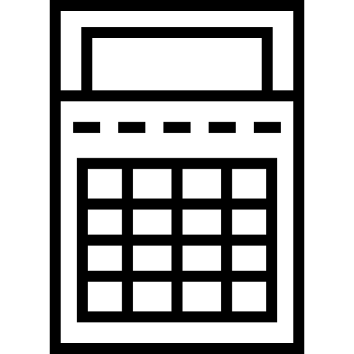 kalkulator Detailed Straight Lineal ikona