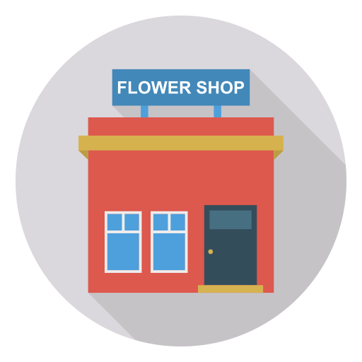 Flower shop Dinosoft Circular icon