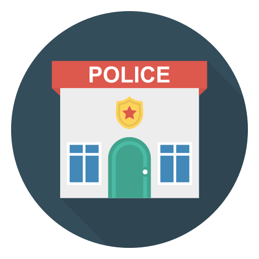 Police station Dinosoft Circular icon