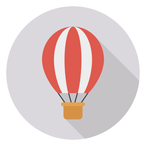 Air hot balloon Dinosoft Circular icon
