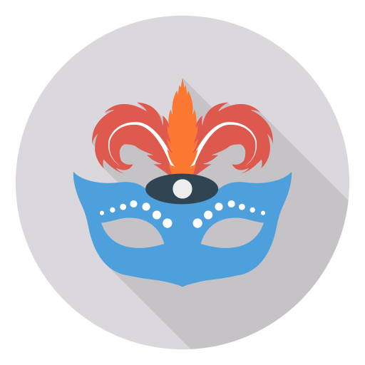carnaval masker Dinosoft Circular icoon