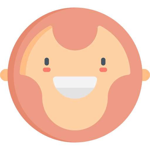 szeroki uśmiech Kawaii Flat ikona