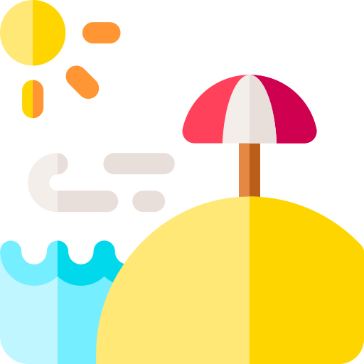 Sun umbrella Basic Rounded Flat icon