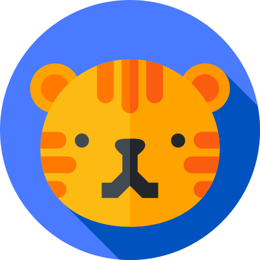 tigre Flat Circular Flat icona
