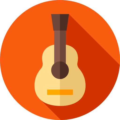 Acoustic guitar Flat Circular Flat icon