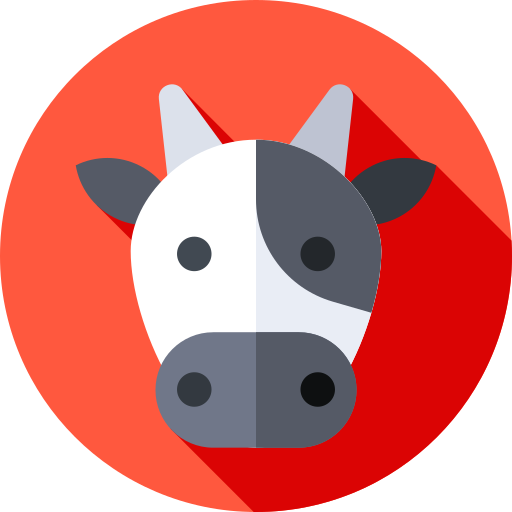 Vaca Flat Circular Flat icono