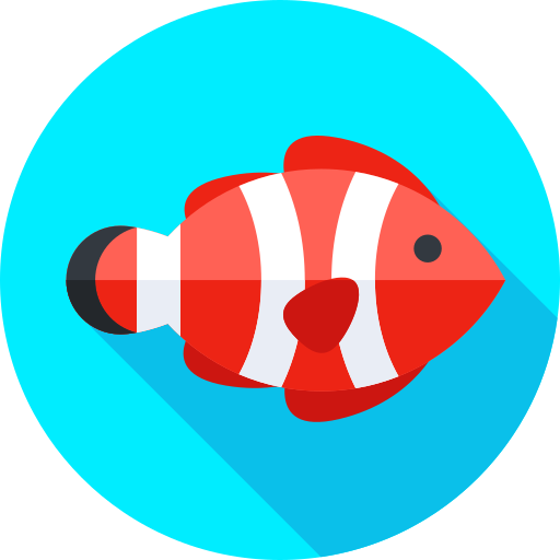 Clown fish Flat Circular Flat icon