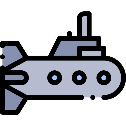 潜水艦 Detailed Rounded Lineal color icon