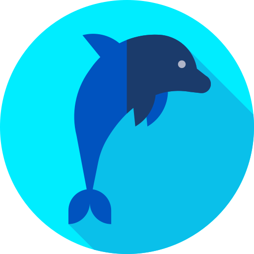 Delfín Flat Circular Flat icono