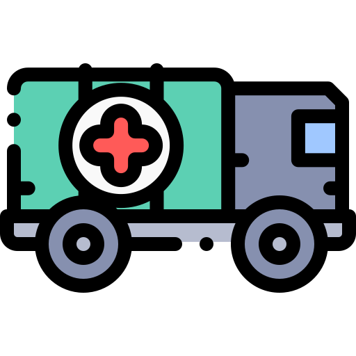 救急車 Detailed Rounded Lineal color icon