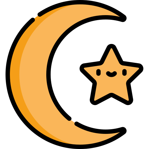 Luna creciente Kawaii Lineal color icono