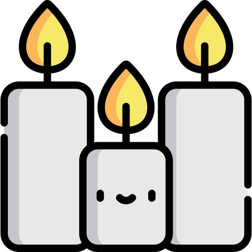 candele Kawaii Lineal color icona