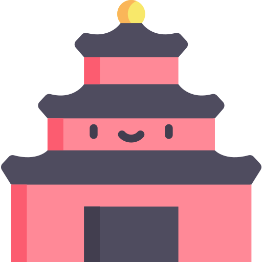 pagode Kawaii Flat icon