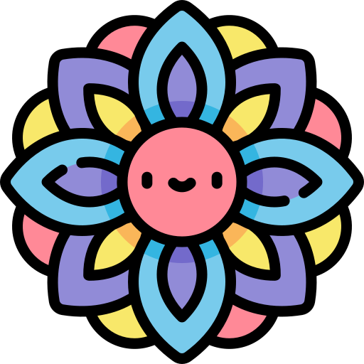Mandala Kawaii Lineal color icono