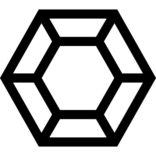 hexagone Basic Straight Lineal Icône