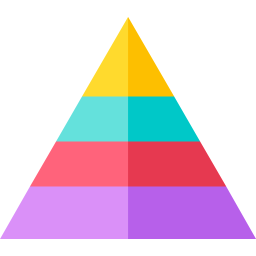 grafico a piramide Basic Straight Flat icona