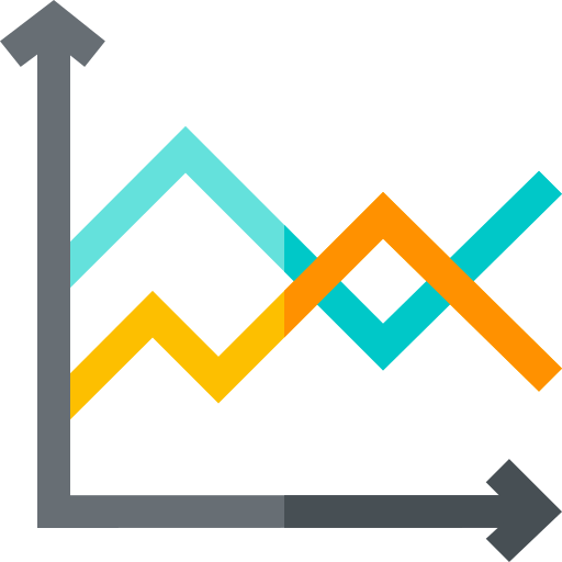 Line chart Basic Straight Flat icon