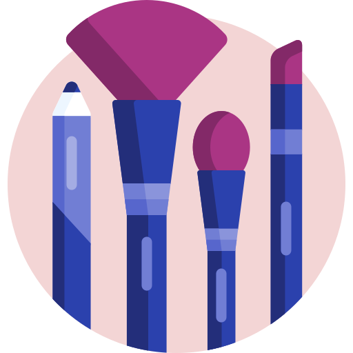 Makeup brushes Detailed Flat Circular Flat Ícone