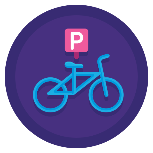 estacionamiento de bicicletas Flaticons Flat Circular icono