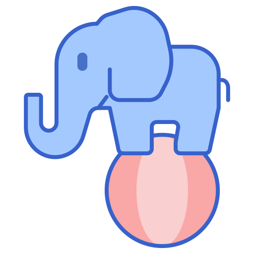 l'éléphant Flaticons Lineal Color Icône