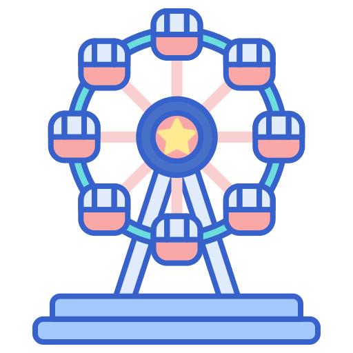 Ferris wheel Flaticons Lineal Color icon