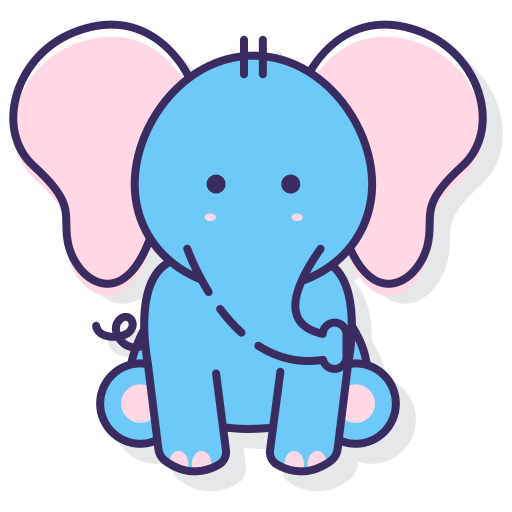 l'éléphant Flaticons Lineal Color Icône