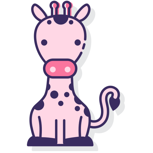 Żyrafa Flaticons Lineal Color ikona