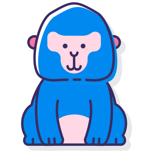 gorilla Flaticons Lineal Color icoon