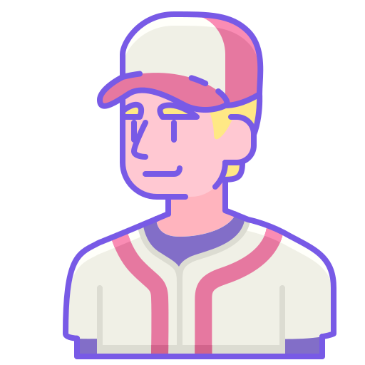 joueur de baseball Flaticons Lineal Color Icône