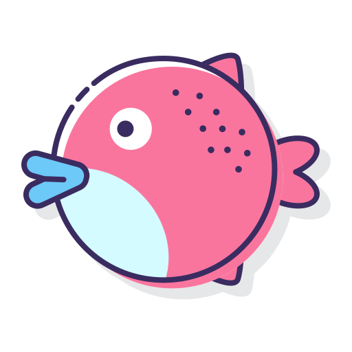 Puffer fish Flaticons Lineal Color icon