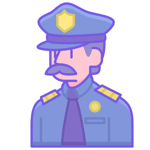 Полицейский Flaticons Lineal Color иконка