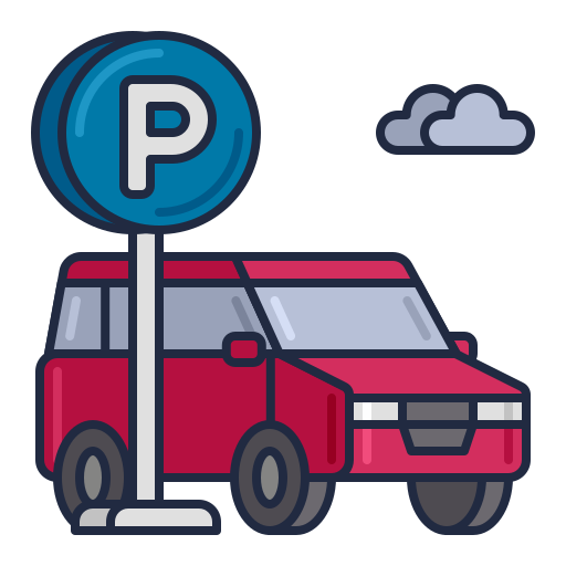parkowanie samochodu Flaticons Lineal Color ikona