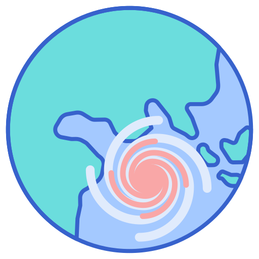 Ciclón Flaticons Lineal Color icono