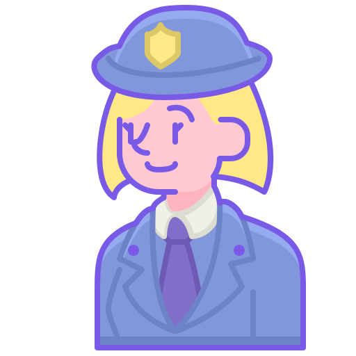 femme policier Flaticons Lineal Color Icône
