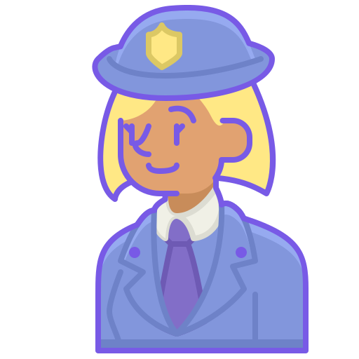 femme policier Flaticons Lineal Color Icône