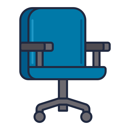Desk chair Flaticons Lineal Color icon