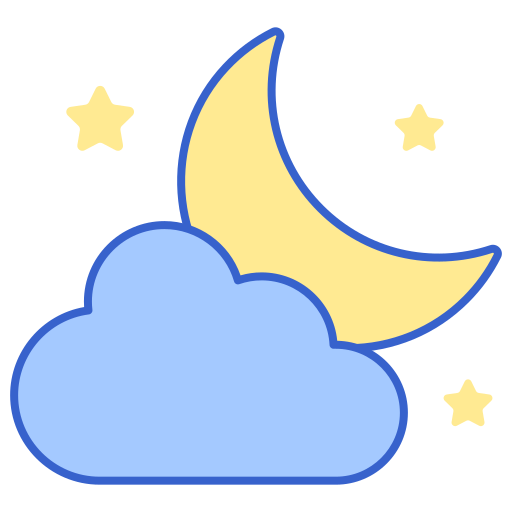 Noite nublada Flaticons Lineal Color Ícone