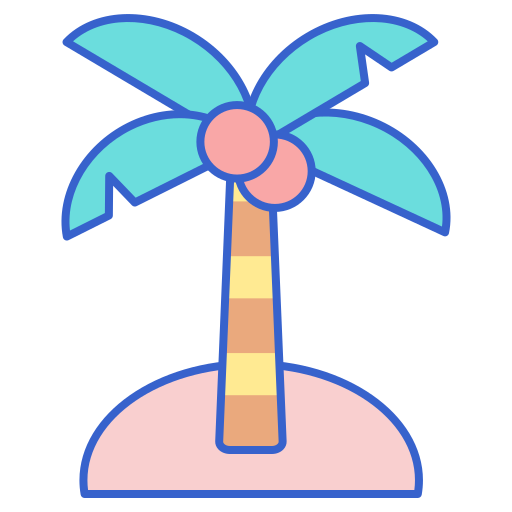 Palm tree Flaticons Lineal Color icon