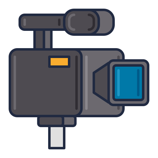 kamera wideo Flaticons Lineal Color ikona
