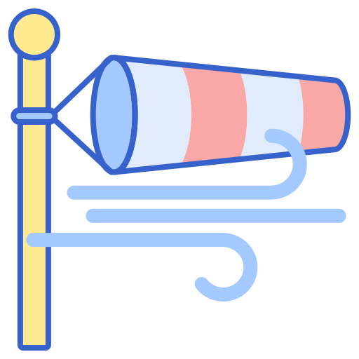 Windsock Flaticons Lineal Color icon