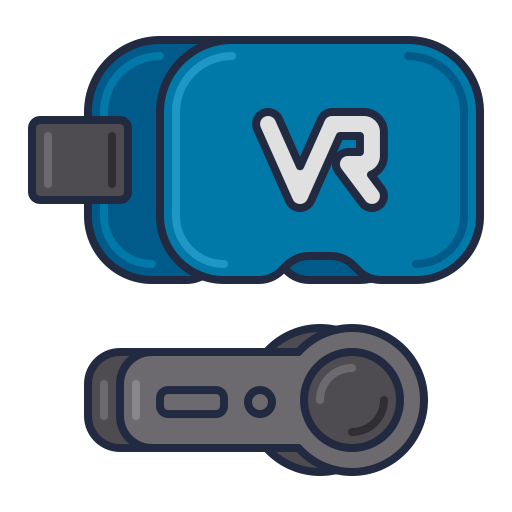 virtual reality-bril Flaticons Lineal Color icoon