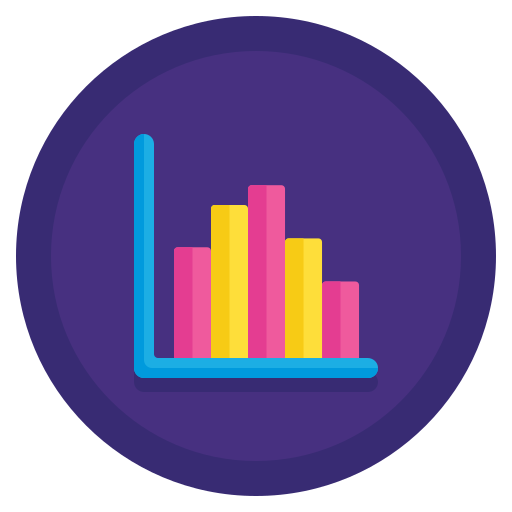 grafico a barre Flaticons Flat Circular icona