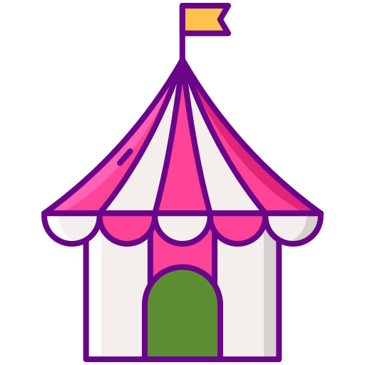 Circus tent Flaticons Lineal Color Ícone