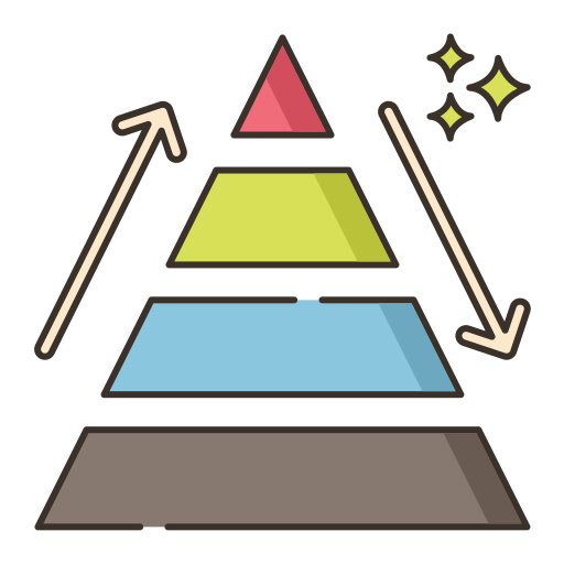 grafico a piramide Flaticons Lineal Color icona