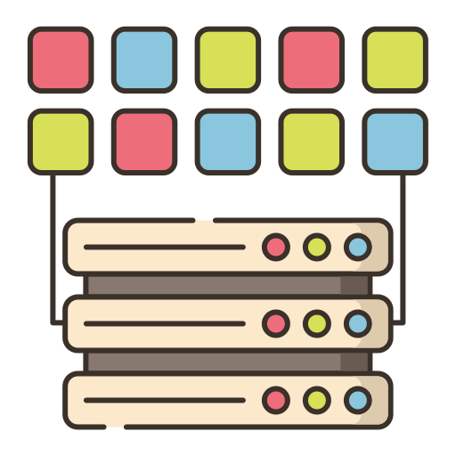 baza danych Flaticons Lineal Color ikona