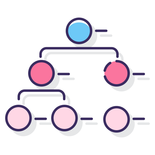 struktura hierarchiczna Flaticons Lineal Color ikona